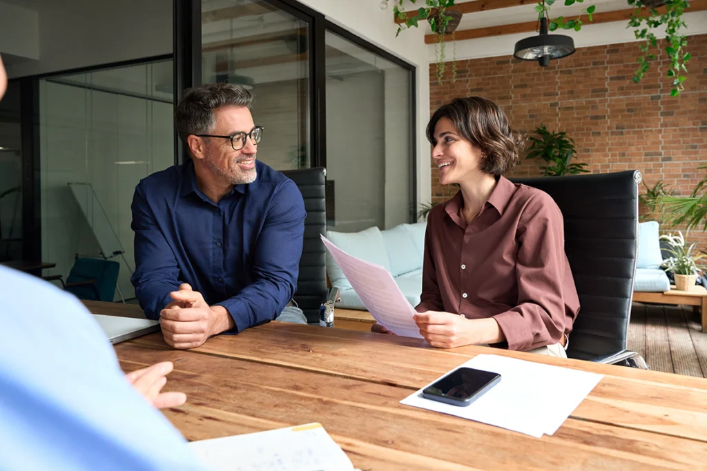 Business Executives Checking Document
